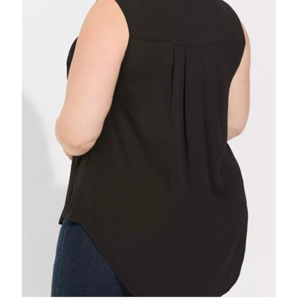Torrid Plus Size Black Sleeveless Harper Georgette Blouse, Size 2/2X‎ - Picture 3 of 11